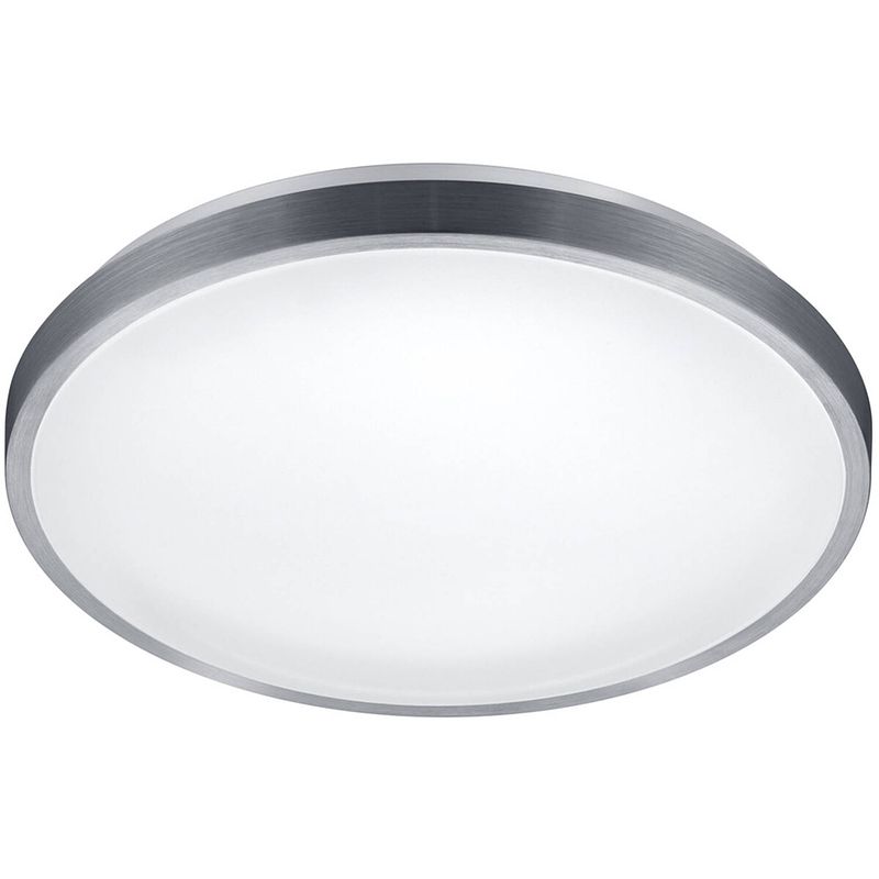 Foto van Led plafondlamp - plafondverlichting - trion izonu - 20w - warm wit 3000k - rond - mat grijs - aluminium