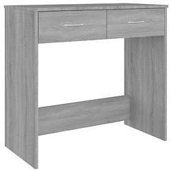 Foto van The living store bureau hout - grijs sonoma eiken - 80x40x75 cm - met 2 lades