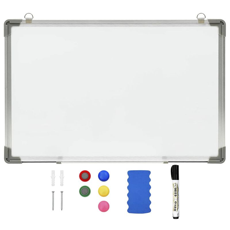 Foto van Vidaxl whiteboard magnetisch 50x35 cm staal wit