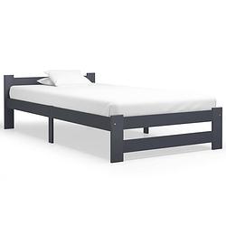 Foto van Vidaxl bedframe massief grenenhout donkergrijs 100x200 cm