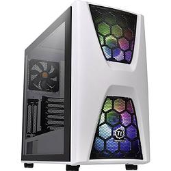 Foto van Thermaltake commander c34 tg midi-tower pc-behuizing, gaming-behuizing wit, zwart 2 voorgeïnstalleerde led-ventilators, 1 voorgeïnstalleerde ventilator,