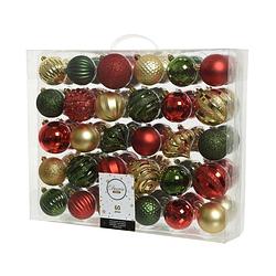 Foto van Kerstballen mix 60 st. - goud/groen/rood