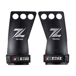 Foto van Zeuz® fitness & crossfit grips - sport handschoenen - turnen - gymnastics - zwart - carbon - maat s