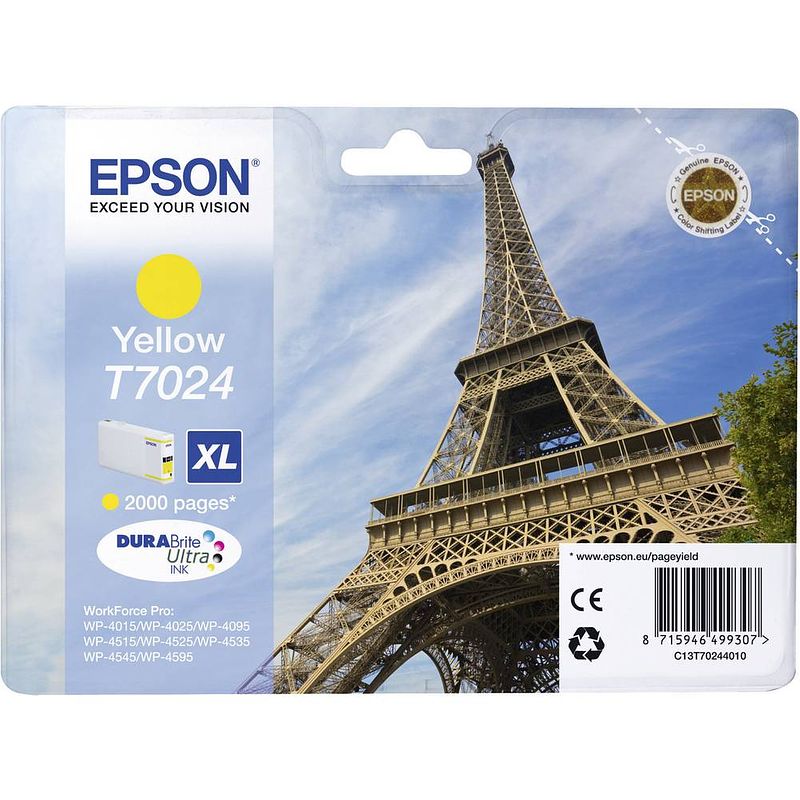 Foto van Epson inkt t7024, xl origineel geel c13t70244010