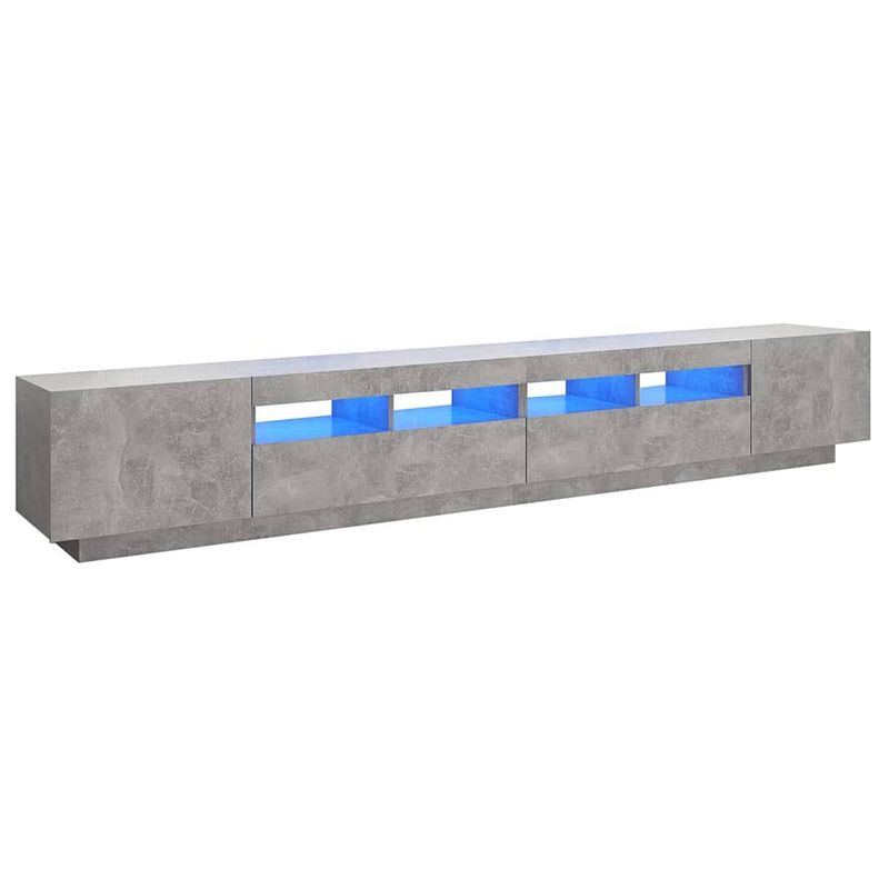 Foto van Vidaxl tv-meubel met led-verlichting 260x35x40 cm betongrijs