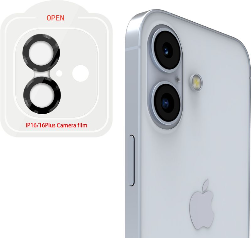 Foto van Bluebuilt apple iphone 16/16 plus camera lens protector aluminium