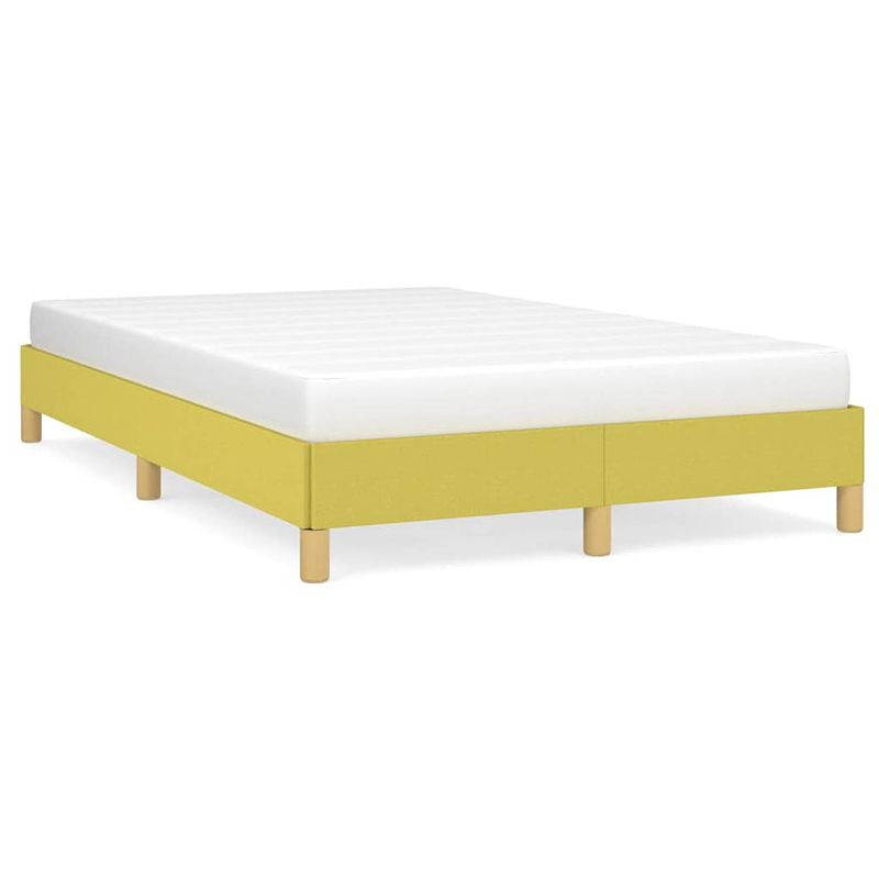 Foto van The living store bedframe groen - stof - 203 x 123 x 25 cm - geschikt voor 120 x 200 cm matras