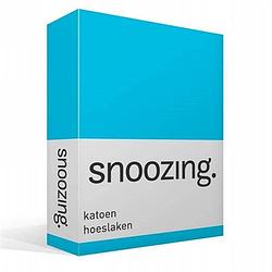 Foto van Snoozing - katoen - hoeslaken - 160x220 - turquoise