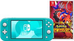 Foto van Nintendo switch lite turquoise + pokémon scarlet
