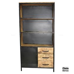 Foto van Benoa lizzy 1 door 3 drawer book cabinet 100 cm