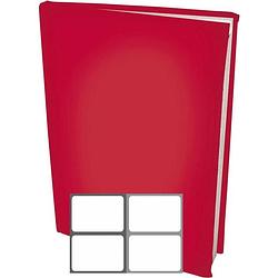 Foto van Rekbare boekenkaften a4 - rood - 12 stuks inclusief grijze labels
