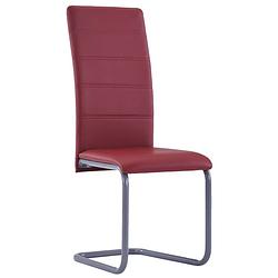 Foto van The living store eetkamerstoelen - zwevend - rood - 41 x 52.5 x 102.5 cm - kunstleren bekleding