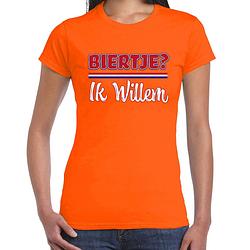 Foto van Oranje koningsdag t-shirt - biertje? ik willem - dames 2xl - feestshirts