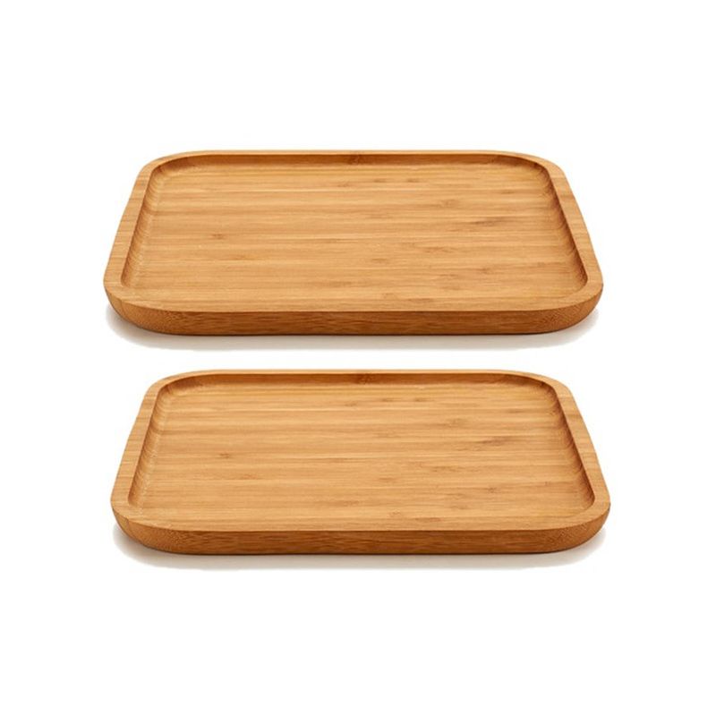 Foto van 2x stuks bamboe houten broodplanken/serveerplanken vierkant 25 cm - serveerplanken