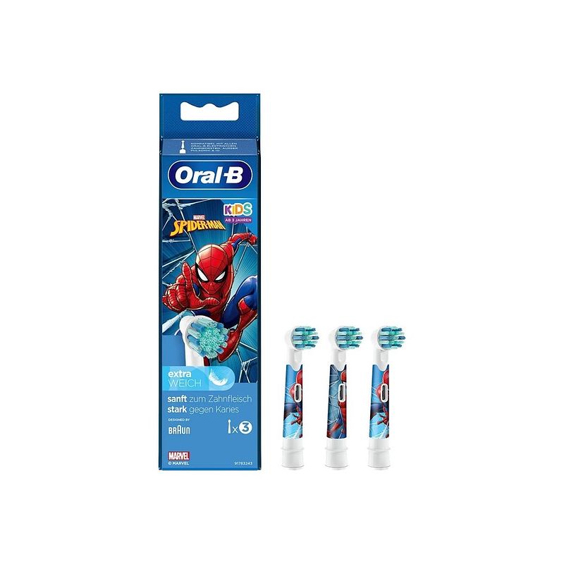 Foto van Oral b borstels spiderman 3 stuks mondverzorging accessoire