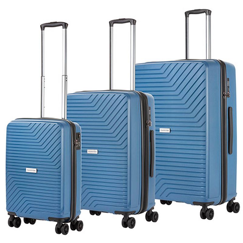 Foto van Carryon transport kofferset -trolleyset met okoban - ykk - usb - blauw