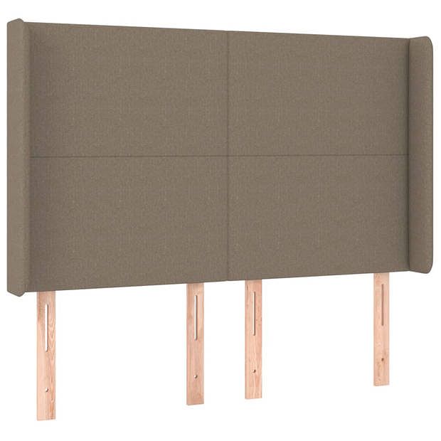 Foto van Vidaxl hoofdbord met randen 147x16x118/128 cm stof taupe