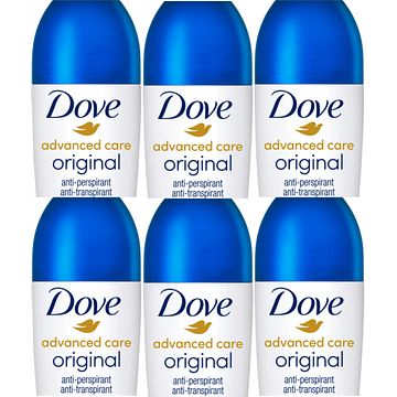 Foto van Dove antitranspirant deodorant roller original 6 x 50ml bij jumbo