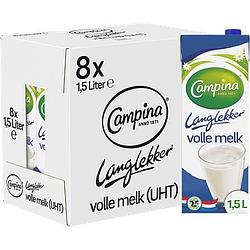 Foto van Campina langlekker volle melk 8 x 1, 5l bij jumbo