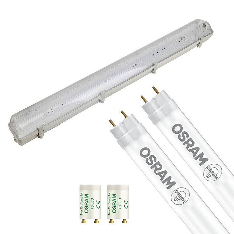 Foto van Led tl armatuur met t8 buis - osram substitube value em 830 - aigi hari - 150cm dubbel - 38.2w - warm wit 3000k