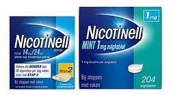 Foto van Nicotinell combinatie therapie - pleister 14 mg (7st) en zuigtablet mint 1 mg (204st) -