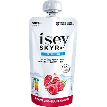 Foto van Ísey skyr framboos granaatappel 140g bij jumbo