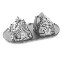 Foto van Nordic ware - bakvorm ""gingerbread house duet pan"" - nordic ware sparkling silver holiday