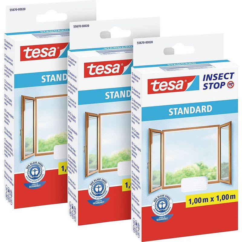 Foto van Tesa standard 55670-00500-00 vliegenhor wit 3 stuk(s)