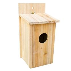Foto van Decopatent® vogelhuisje - nestkastje voor vogels - naturel hout -