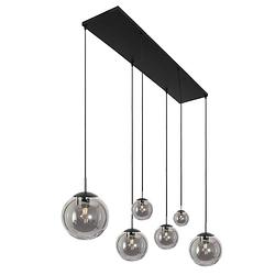 Foto van Steinhauer hanglamp bollique l 120 cm b 25 cm 6 lichts 3499 zwart