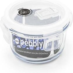 Foto van Pebbly - vershoudbox, borosilicaat glas, rond, 400 ml - pebbly