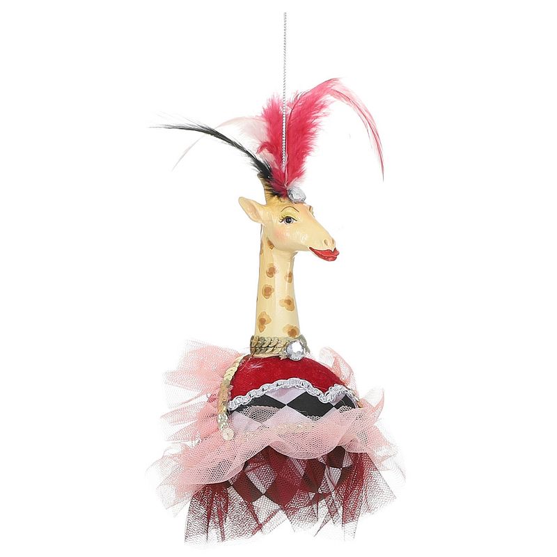 Foto van House of seasons ornament giraffe 18 x 15 cm polyresin roze