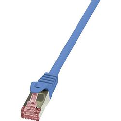 Foto van Logilink cq2096s rj45 netwerkkabel, patchkabel cat 6 s/ftp 10.00 m blauw vlambestendig, snagless 1 stuk(s)