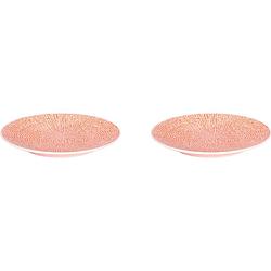 Foto van Palmer bord coupe cubical 16 cm roze stoneware 2 stuk(s)