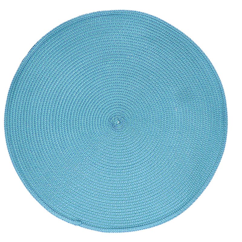 Foto van 1x ronde onderleggers/placemats voor borden turquoise 38 cm - placemats