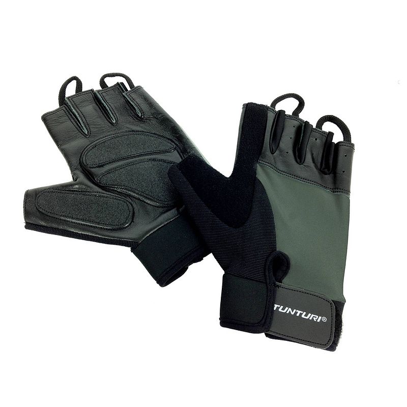 Foto van Tunturi fitness-handschoenen pro gel zwart/lichtgrijs maat l