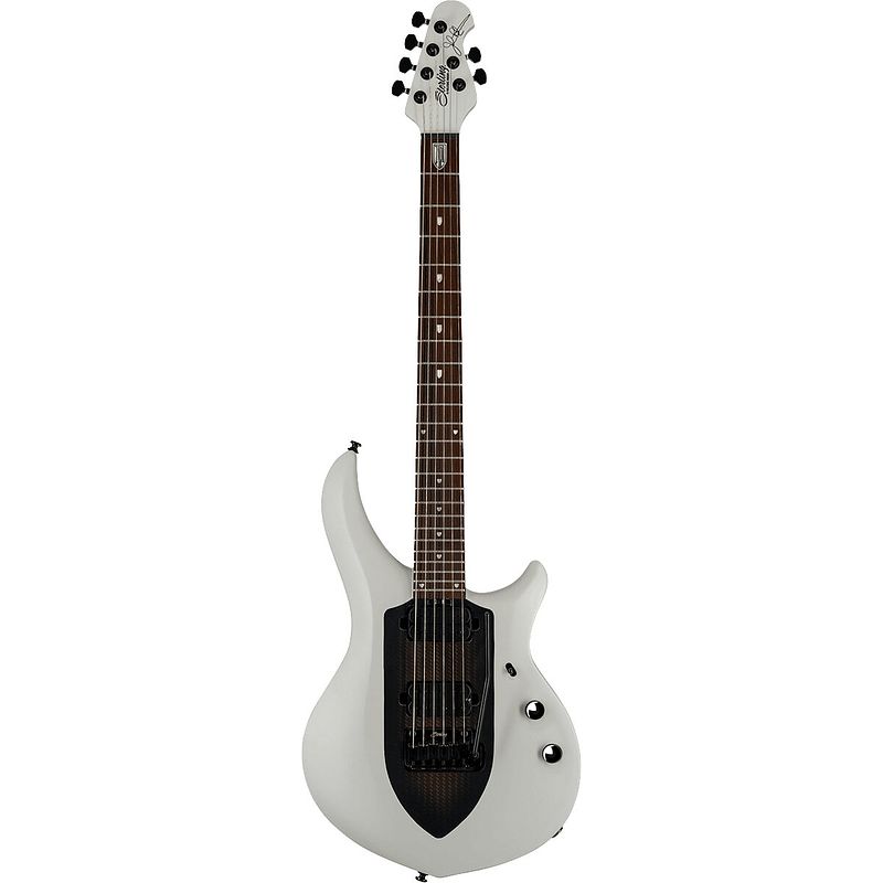 Foto van Sterling by music man john petrucci signature majesty maj100 chalk grey elektrische gitaar met deluxe gigbag