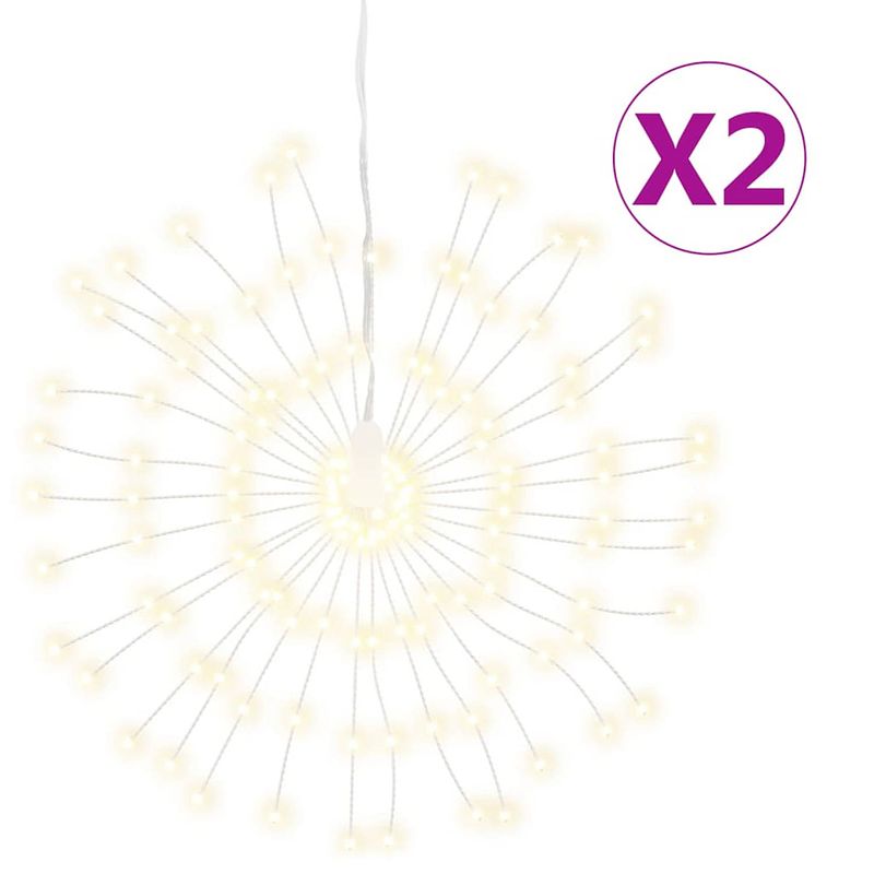 Foto van Vidaxl kerstverlichting vuurwerk 2 st 140 warmwitte led'ss 17 cm