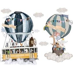 Foto van Muursticker tofok dieren luchtballon bus muurdecoratie slaapkamer kinderkamer babykamer decoratie sticker