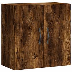 Foto van The living store zwevende wandkast - smoked oak - 60 x 31 x 60 cm