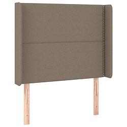 Foto van Vidaxl hoofdbord met randen 93x16x118/128 cm stof taupe