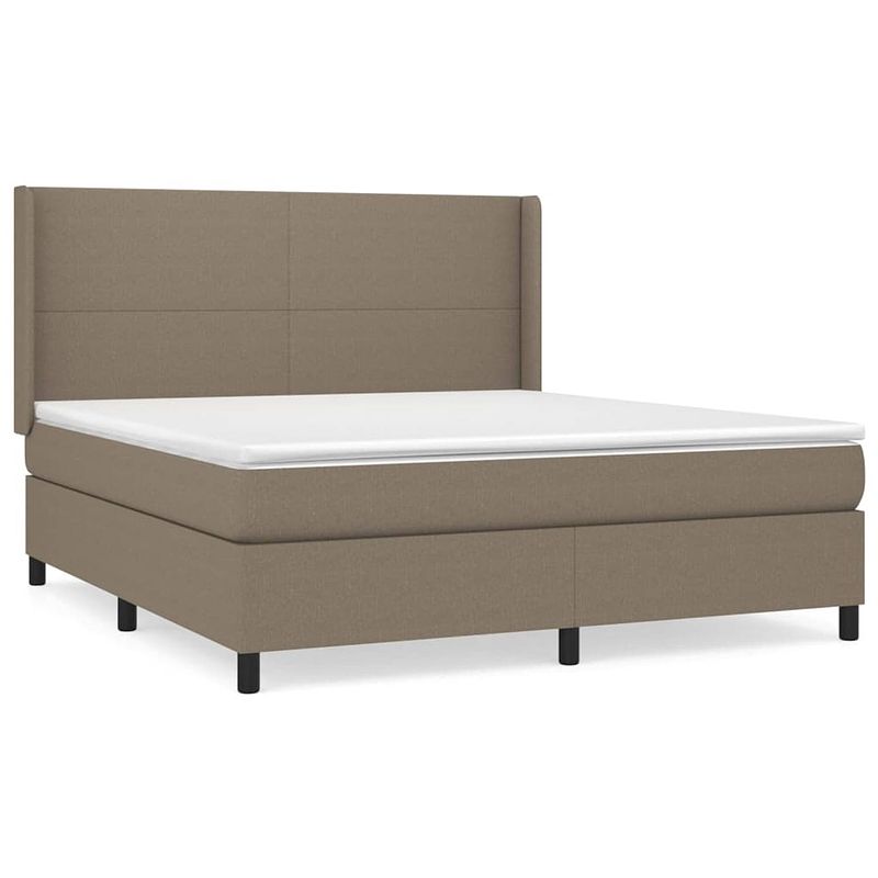 Foto van The living store boxspringbed taupe 180x200 - verstelbaar hoofdbord - pocketvering matras - middelharde ondersteuning -