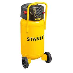 Foto van Stanley compressor d230/10/50v - luchtcompressor 10 bar - 50l - 222l/min - met handvat en wielen - olievrij - geel