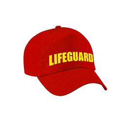Foto van Carnaval verkleed pet lifeguard / strandwacht rood voor dames en heren - verkleedhoofddeksels