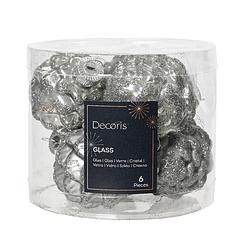 Foto van Decoris - denappel glas d5h7 cm mgrs ass 6st kerst