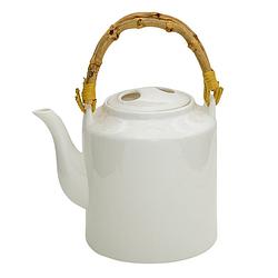 Foto van Clayre & eef theepot 1500 ml wit porselein rond theekan moederdag cadeau wit theekan moederdag cadeau