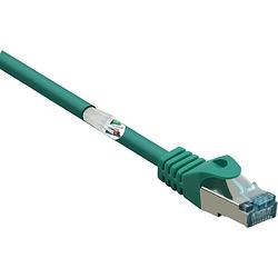 Foto van Basetech bt-2270690 rj45 netwerkkabel, patchkabel cat 6a s/ftp 20.00 m groen snagless, vlambestendig 1 stuk(s)