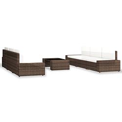 Foto van Infiori 7-delige loungeset poly rattan bruin