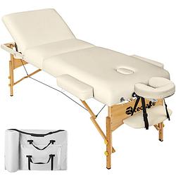 Foto van Tectake® - massagetafel met matras van 10 cm hoog + draagtas beige