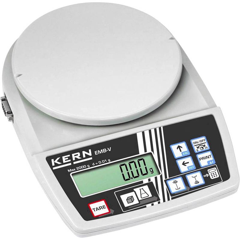 Foto van Kern emb 2000-2v emb 2000-2v brievenweegschaal weegbereik (max.) 2 kg resolutie 0.01 g werkt op het lichtnet, werkt op batterijen wit